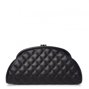 CHANEL Caviar Quilted Timeless Clutch Black